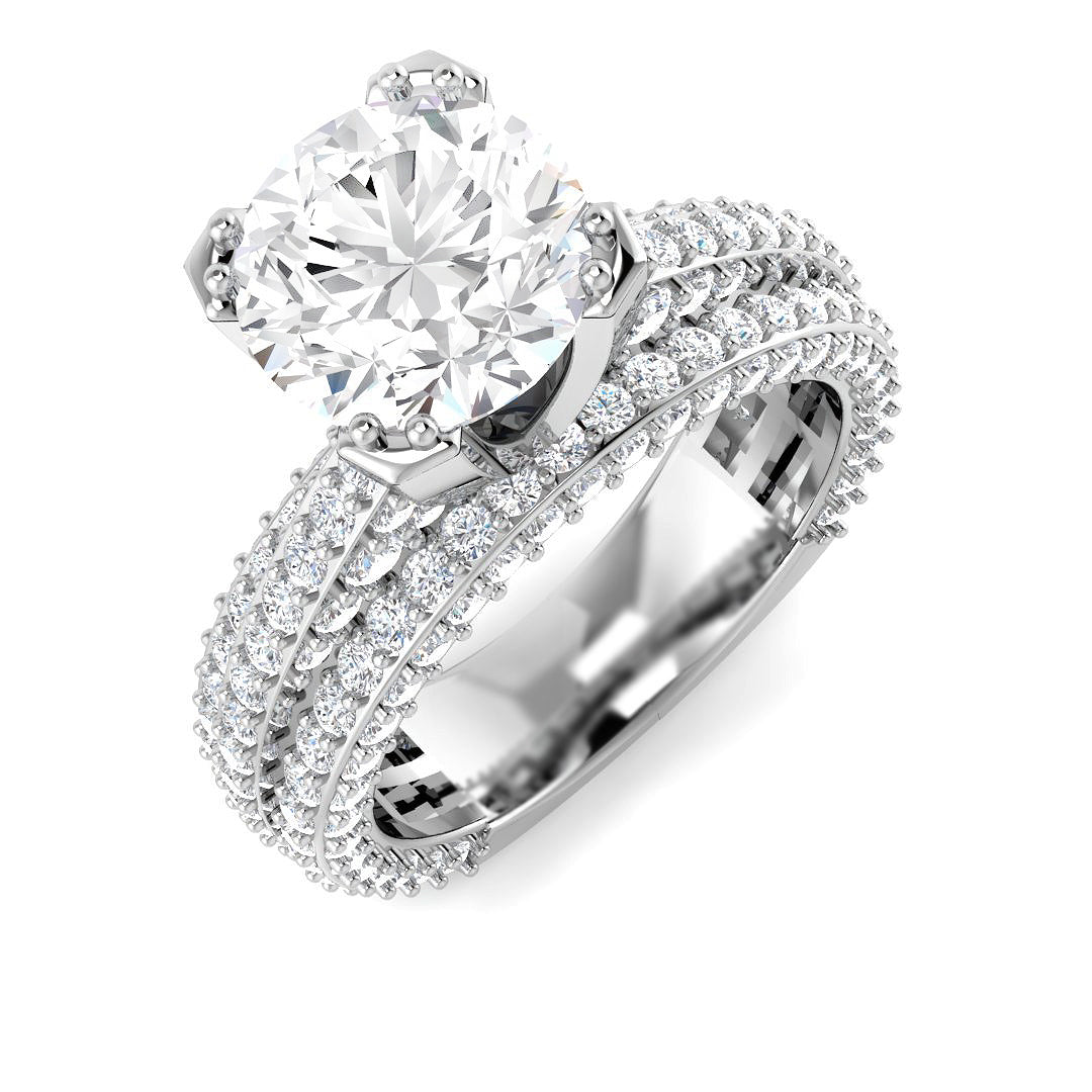 9ct White Gold Round Lab Grown Diamond Ring 1