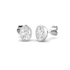 9ct White Gold Oval Lab Grown Diamond Earrings 1