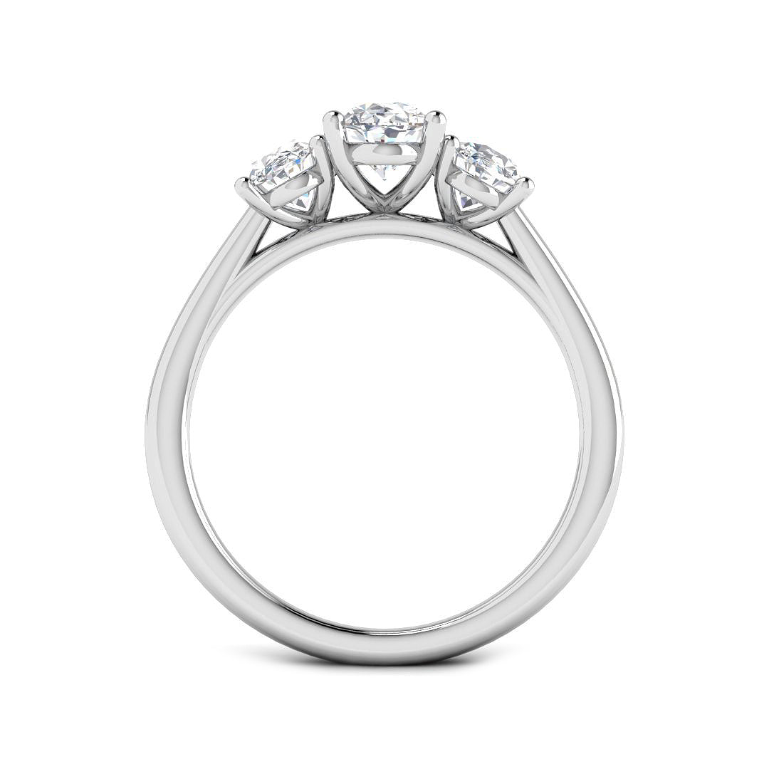 9ct White Gold Oval Lab Grown Diamond Ring 2
