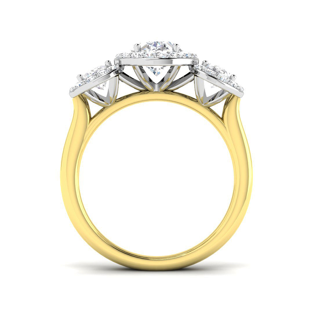 9ct Two Tone Oval Lab Grown Diamond Ring 2