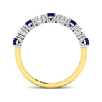 18ct Yellow Gold Round Blue Sapphire and Diamond Ring 2
