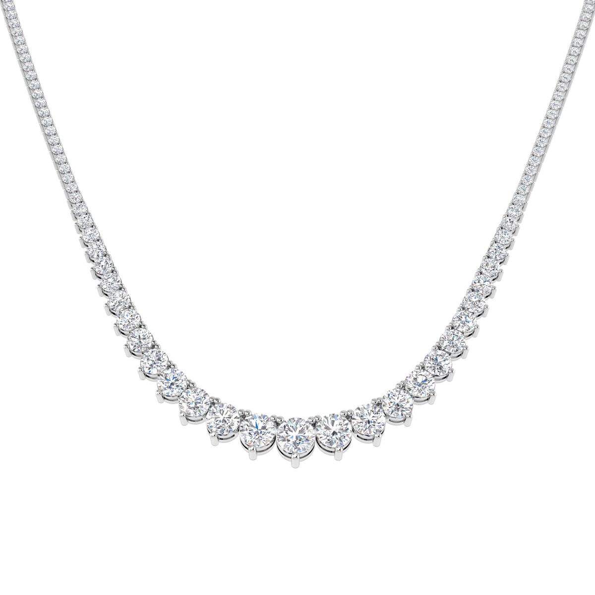 9ct White Gold Round Lab Grown Diamond Necklace 1