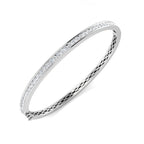 9ct White Gold Round Lab Grown Diamond Bangle 1