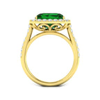 9ct Yellow Gold Emerald Cut Emerald and Diamond Ring 2