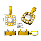 9ct Yellow Gold Cushion Lab Grown Diamond Pendant 2