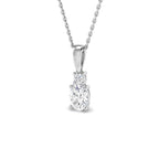 9ct White Gold Oval Lab Grown Diamond Pendant 1