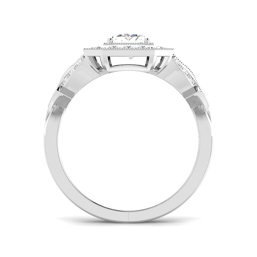 9ct White Gold Emerald Cut Lab Grown Diamond Ring 2