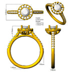 Platinum Round Lab Grown Diamond Ring 3
