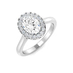 9ct White Gold Oval Lab Grown Diamond Ring 1