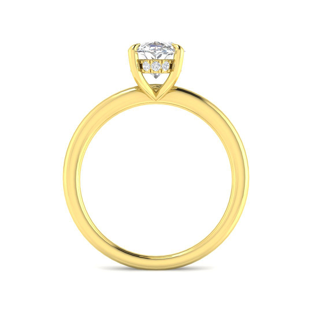 9ct Yellow Gold Oval Lab Grown Diamond Ring 2