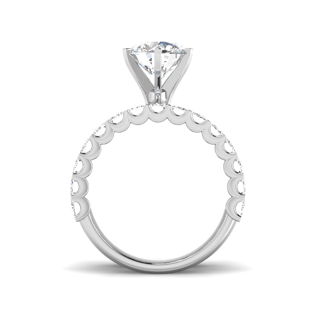 9ct White Gold Emerald Cut Lab Grown Diamond Ring 2