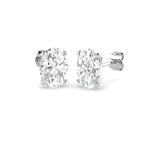 9ct White Gold Oval Lab Grown Diamond Earrings 1