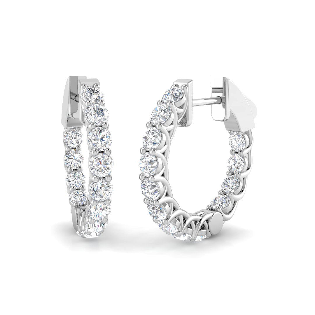 9ct White Gold Round Lab Grown Diamond Earrings 1