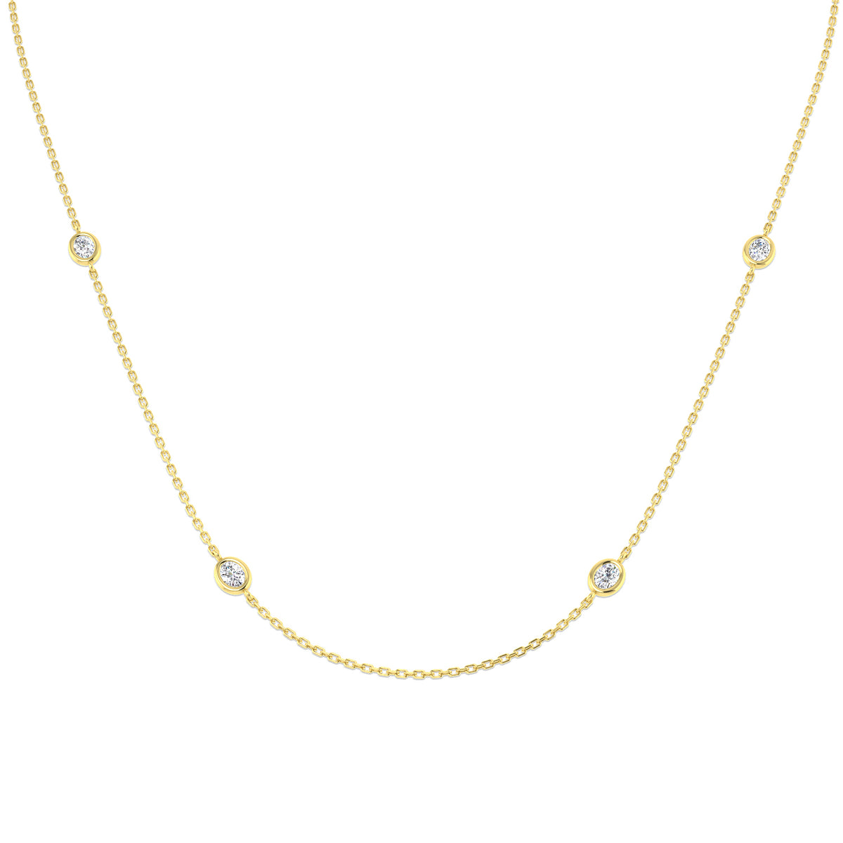 9ct Yellow Gold Oval Lab Grown Diamond Necklace 1