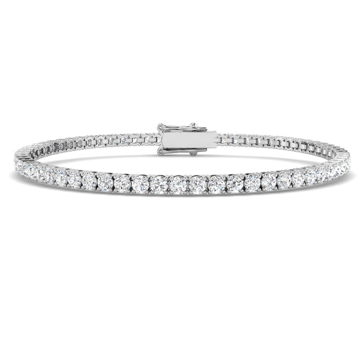 9ct White Gold Round Lab Grown Diamond Bracelet 1