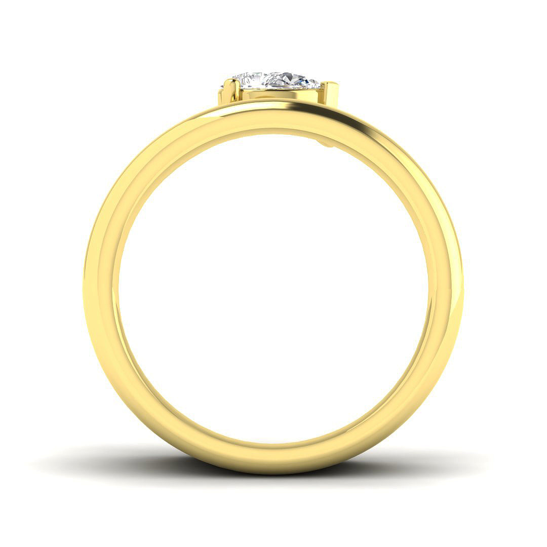 9ct Yellow Gold Pear Lab Grown Diamond Ring 2