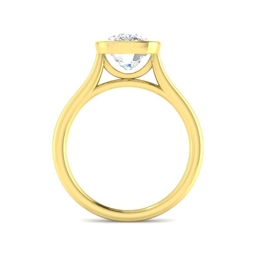 9ct Yellow Gold Cushion Lab Grown Diamond Ring 2