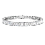 9ct White Gold Emerald Cut Lab Grown Diamond Bracelet 1