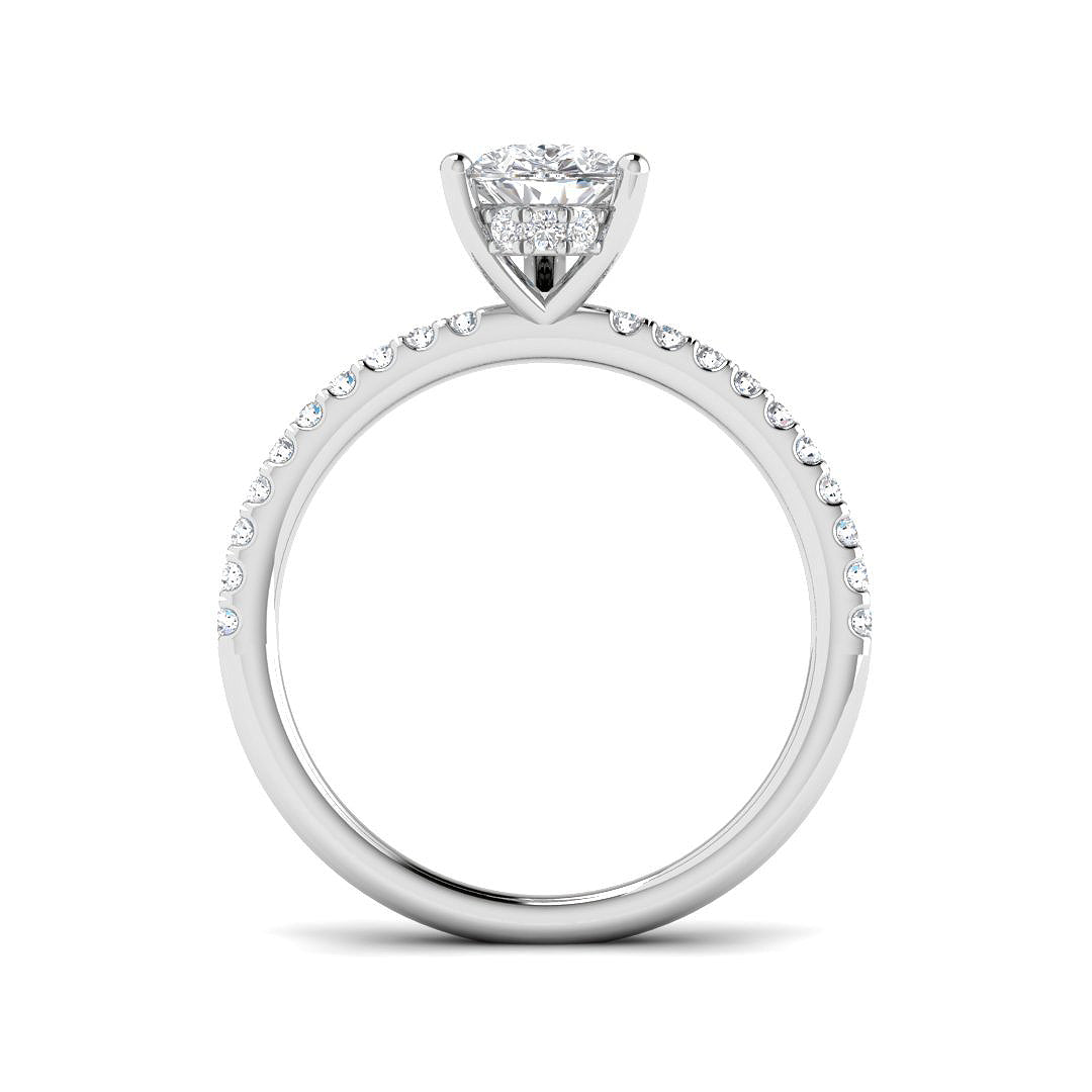 Platinum Pear Lab Grown Diamond Ring 2