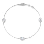 9ct White Gold Oval Lab Grown Diamond Bracelet 1