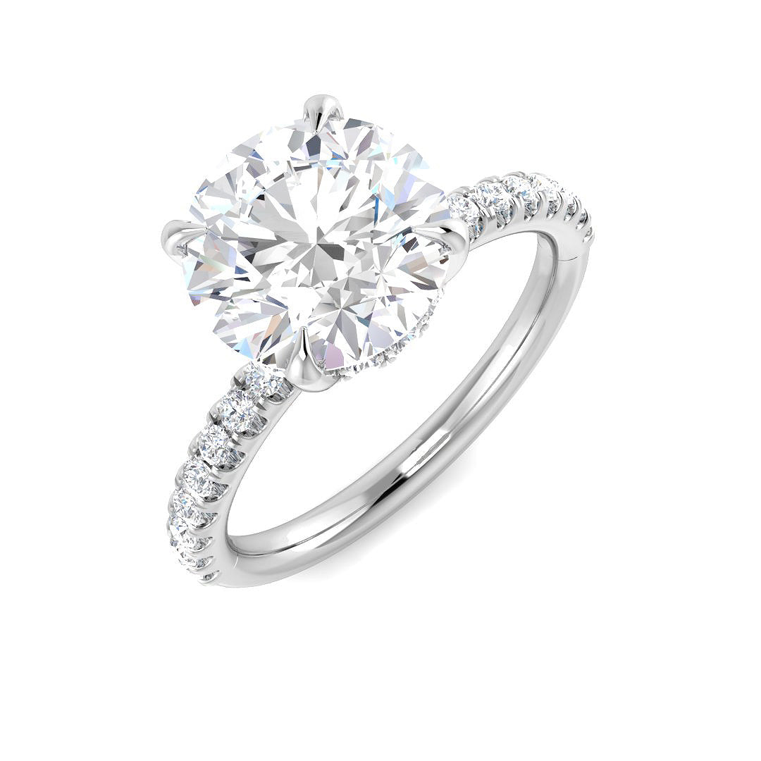 Platinum Round Lab Grown Diamond Ring 1