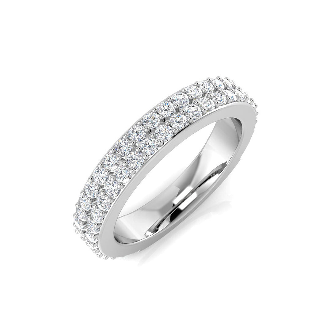 9ct White Gold Round Lab Grown Diamond Ring 1