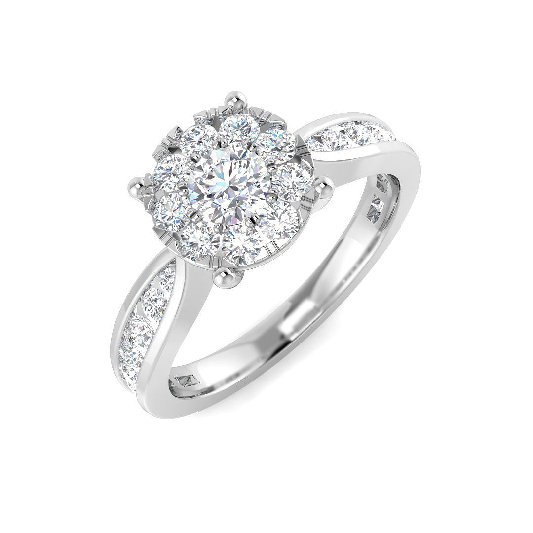 9ct White Gold Round Lab Grown Diamond Ring 1
