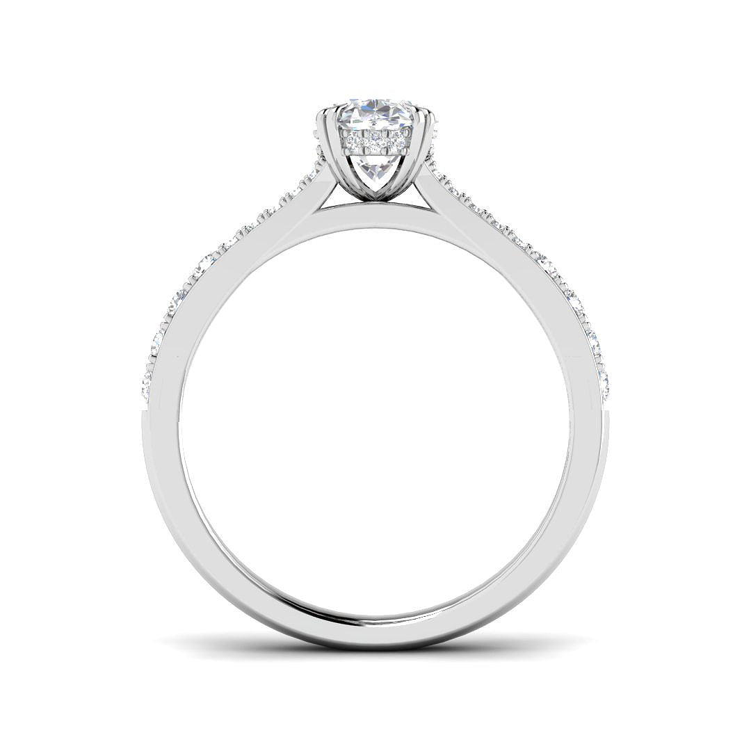 Platinum Oval Lab Grown Diamond Ring 2