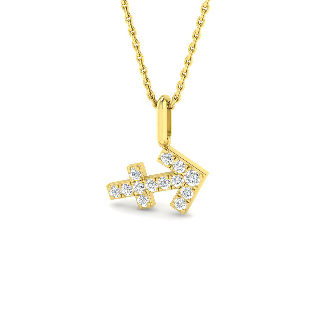 9ct Yellow Gold Round Lab Grown Diamond Pendant 1