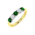 9ct Two Tone Round Emerald and Diamond Ring 1