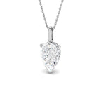 9ct White Gold Pear Lab Grown Diamond Pendant 1