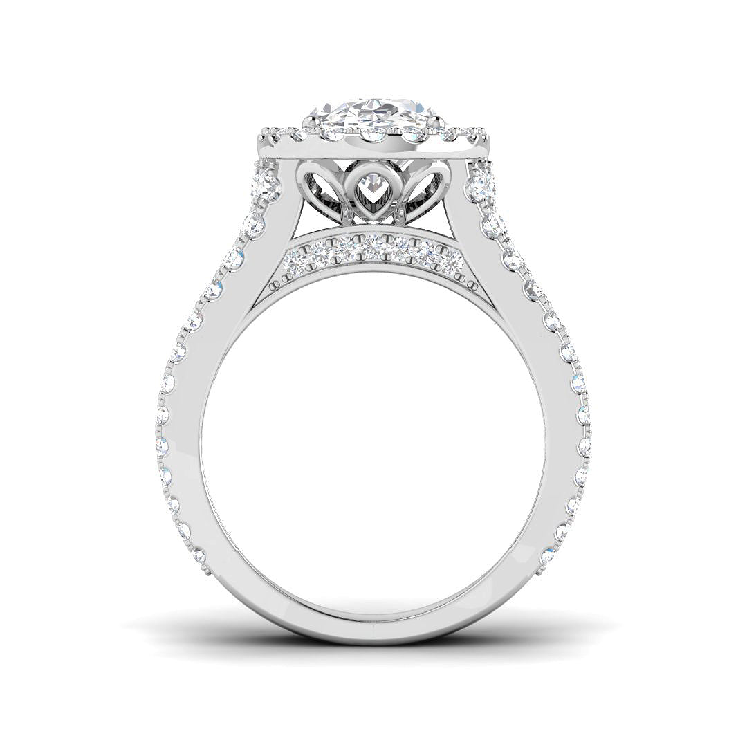 9ct White Gold Oval Lab Grown Diamond Ring 2