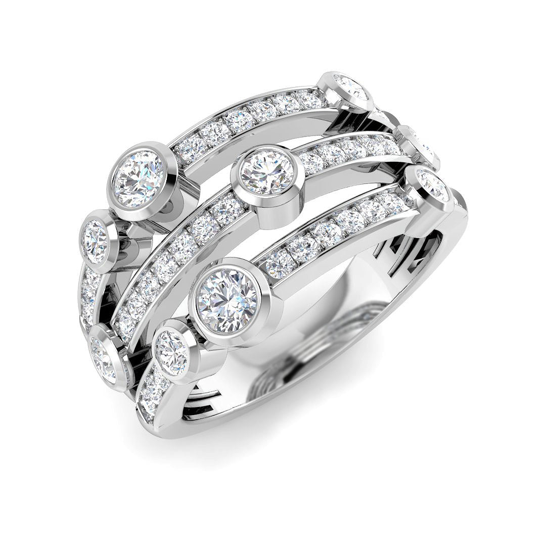 9ct White Gold Round Lab Grown Diamond Ring 1