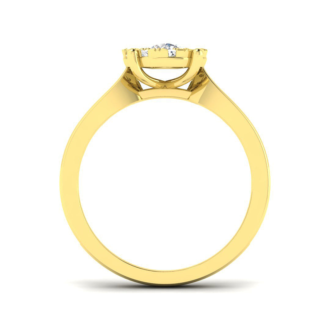 9ct Yellow Gold Round Lab Grown Diamond Ring 2