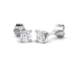 9ct White Gold Round Lab Grown Diamond Earrings 1
