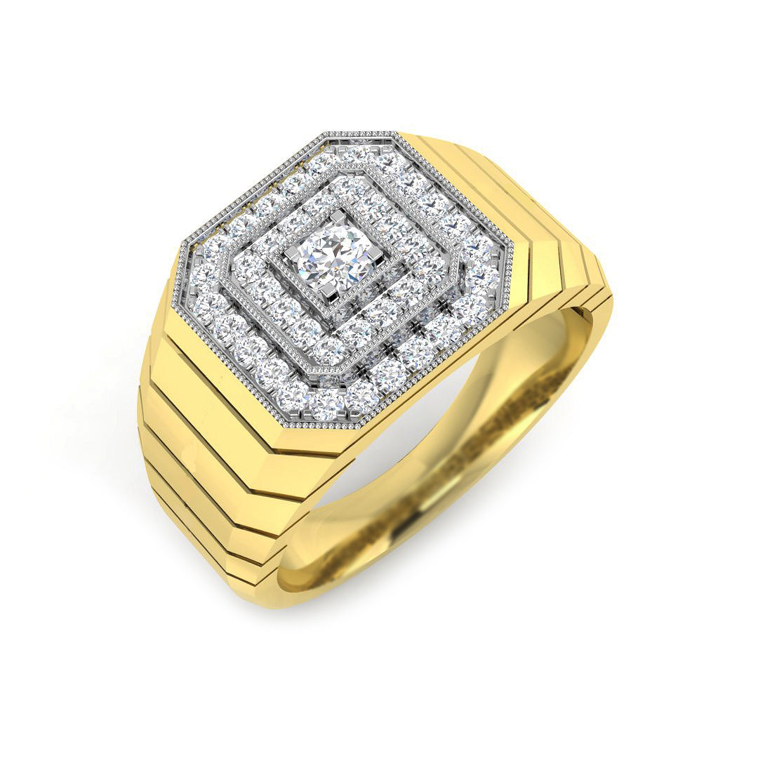 9ct Yellow Gold Round Lab Grown Diamond Ring 1