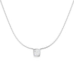 9ct White Gold Cushion Lab Grown Diamond Necklace 1