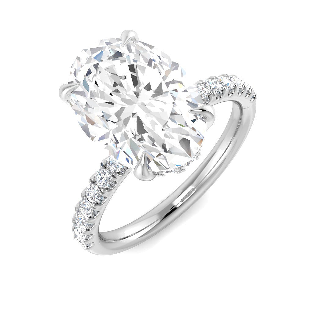 9ct White Gold Oval Lab Grown Diamond Ring 1