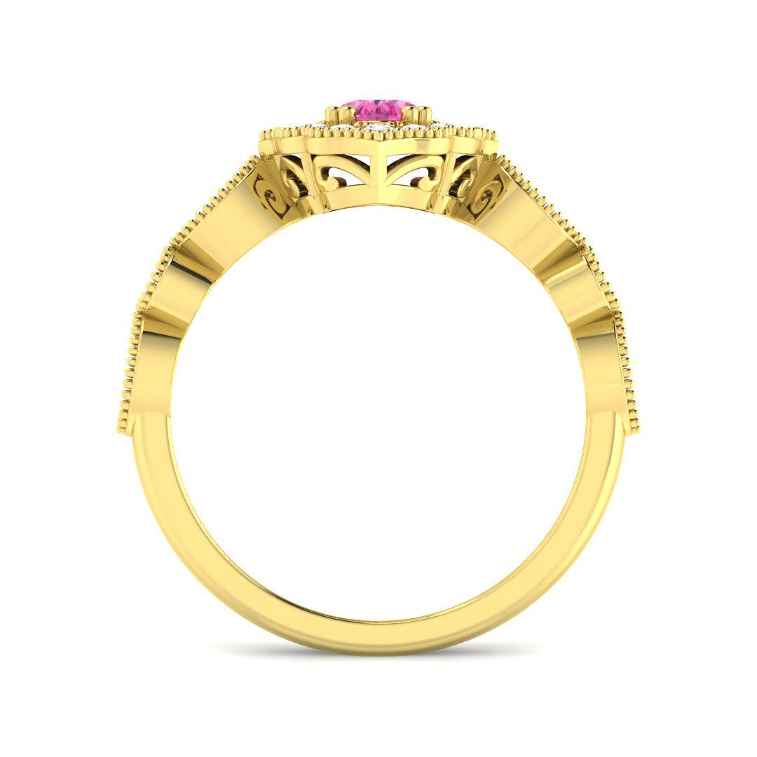 9ct Yellow Gold Oval Multi Sapphire and Diamond Ring 2