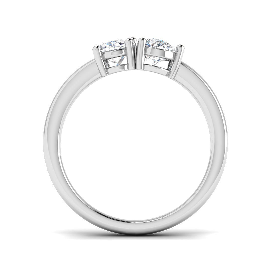 18ct White Gold Oval and Pear Lab Grown Diamond Ring 2