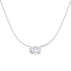 9ct White Gold Oval Lab Grown Diamond Necklace 1