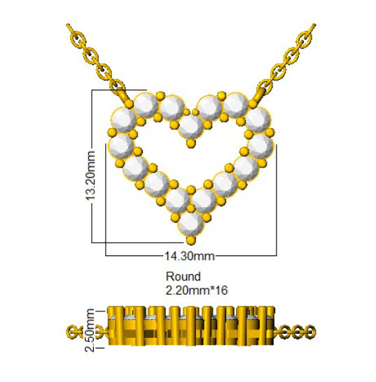 9ct Yellow Gold Round Lab Grown Diamond Necklace 2