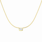 9ct Yellow Gold Cushion Lab Grown Diamond Necklace 1