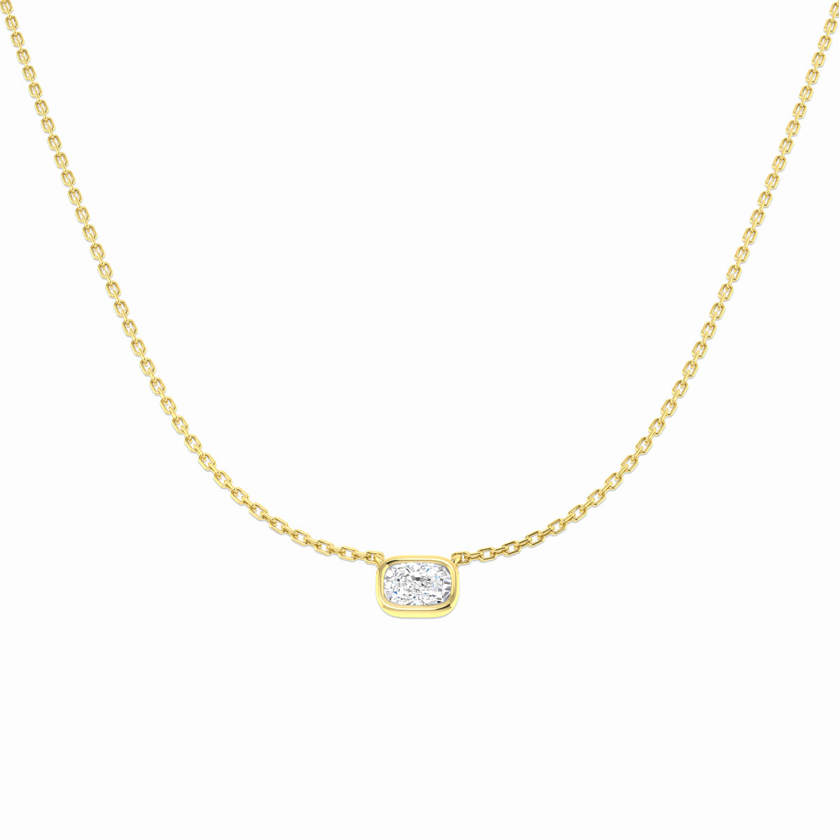 9ct Yellow Gold Cushion Lab Grown Diamond Necklace 1