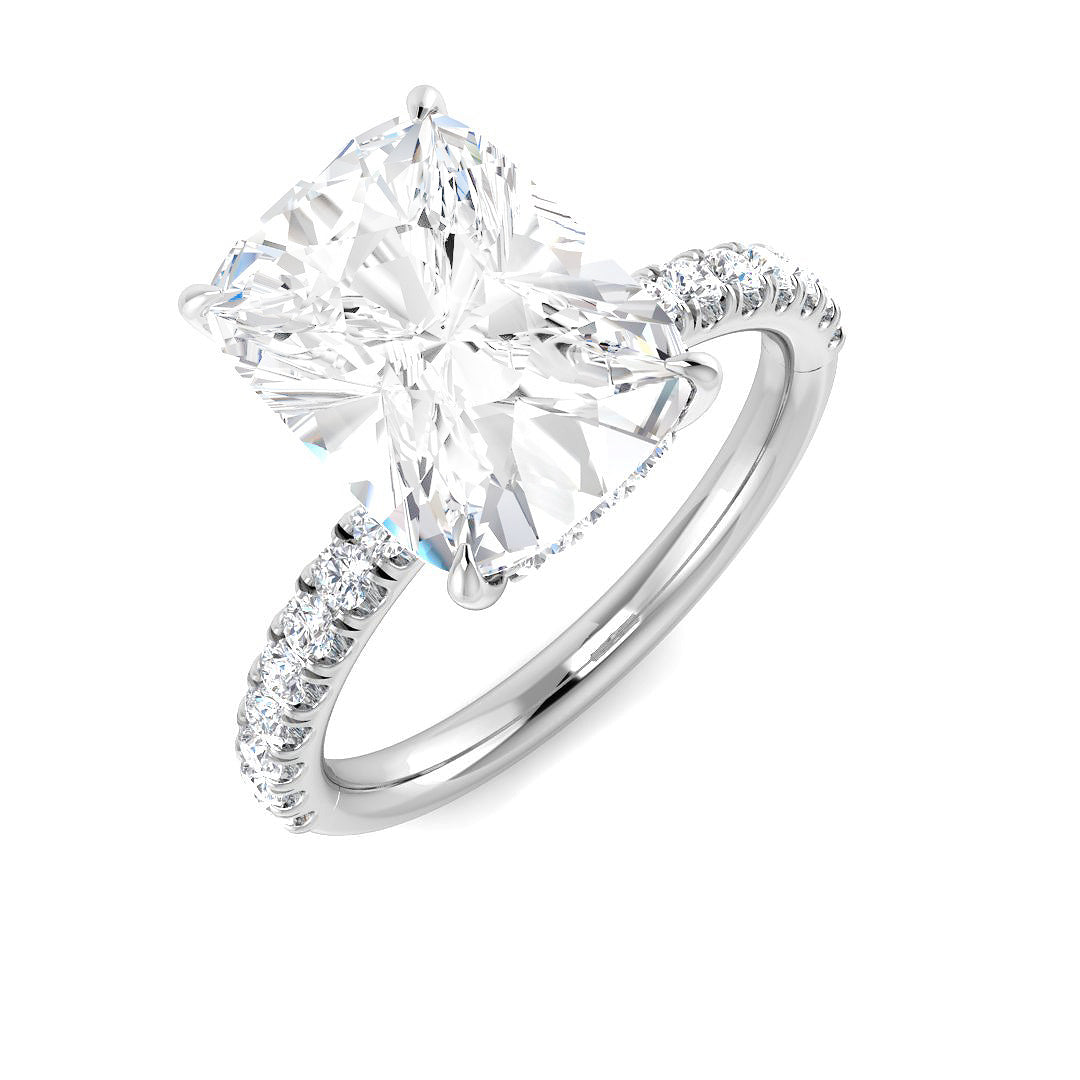 9ct White Gold Cushion Lab Grown Diamond Ring 1