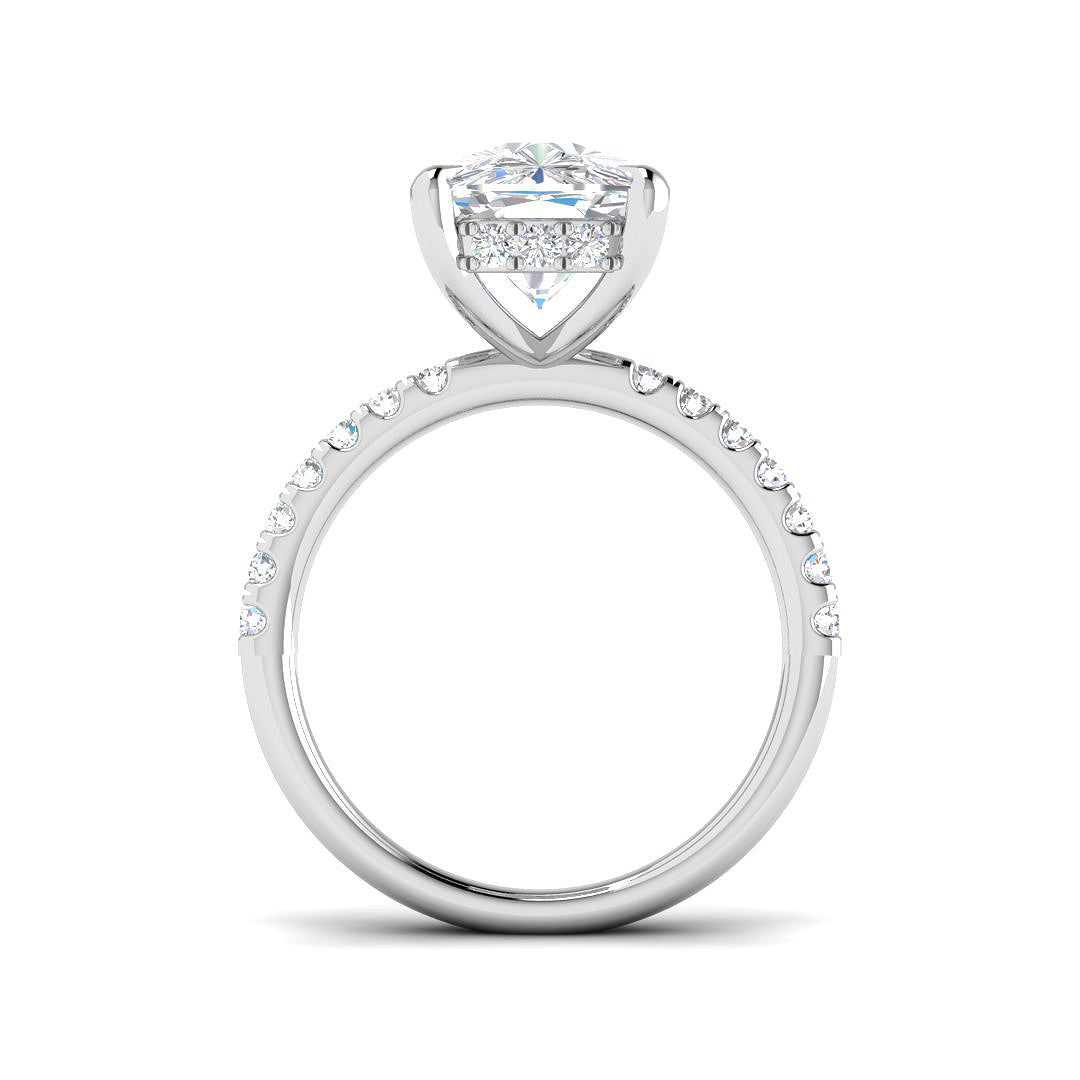 9ct White Gold Cushion Lab Grown Diamond Ring 2