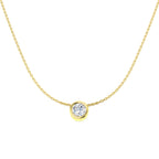 9ct Yellow Gold Round Lab Grown Diamond Necklace 1