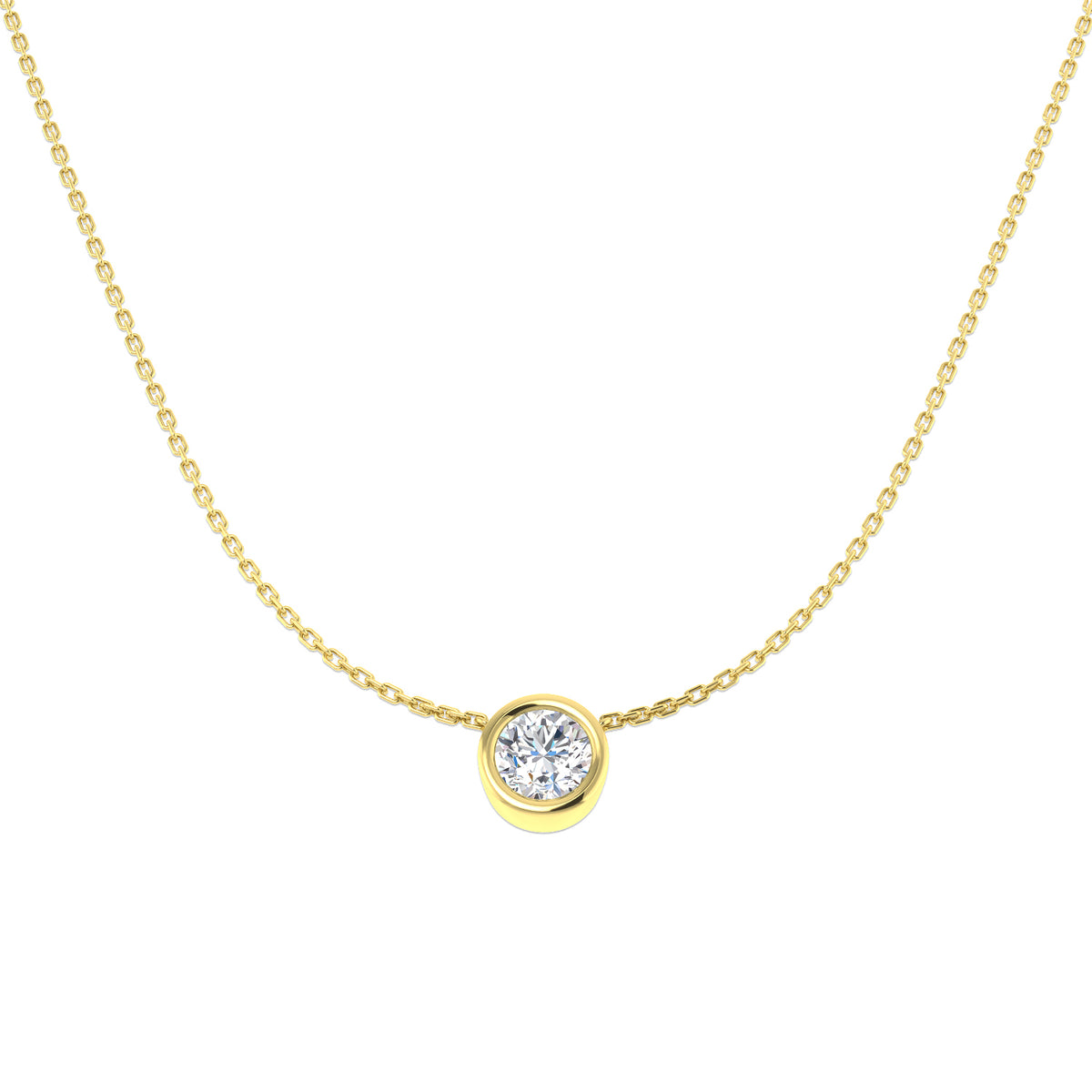 9ct Yellow Gold Round Lab Grown Diamond Necklace 1