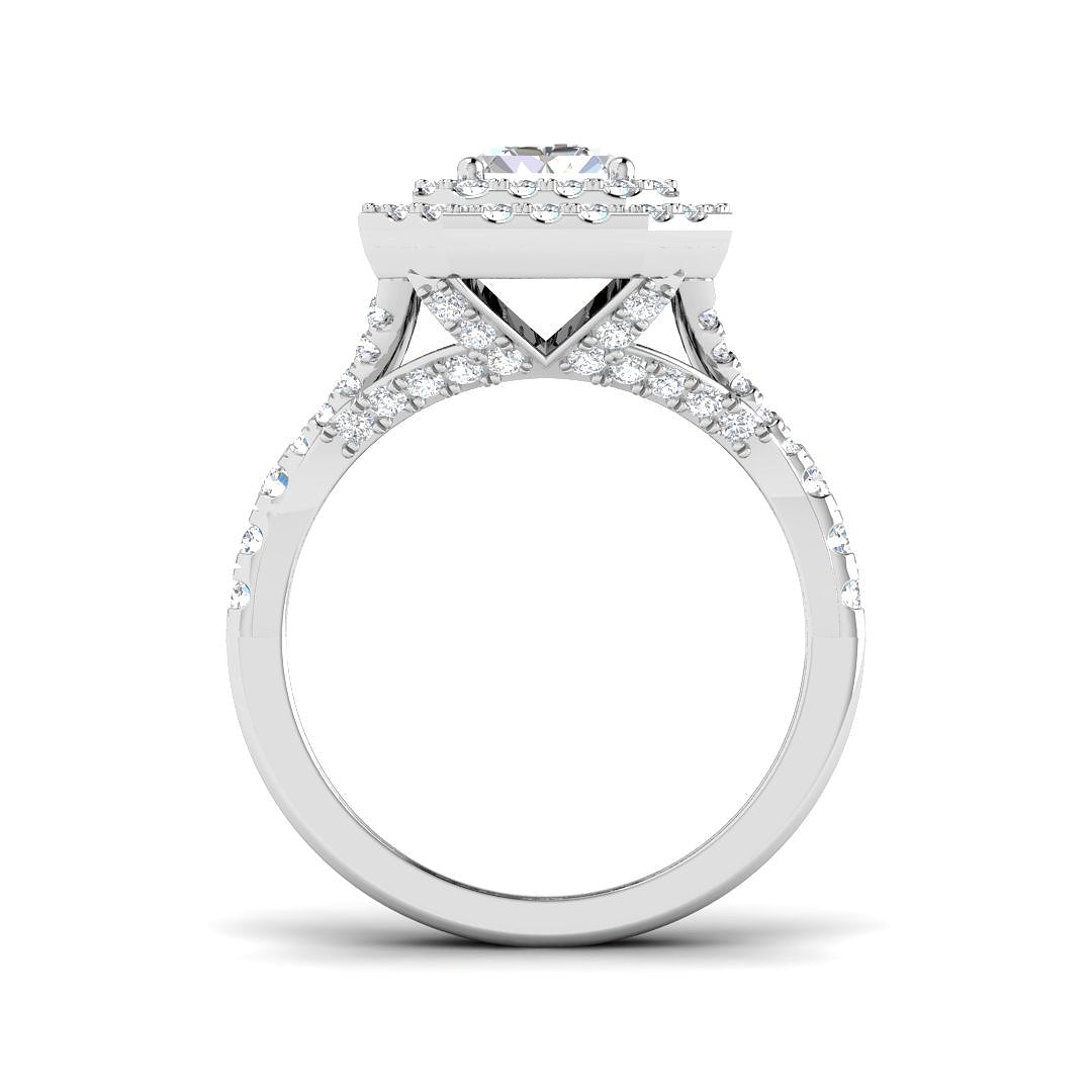 Platinum Emerald Cut Lab Grown Diamond Ring 2