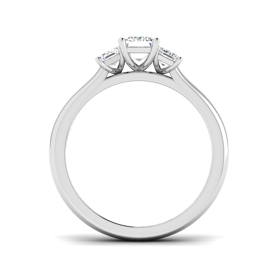 9ct White Gold Emerald Cut Lab Grown Diamond Ring 2